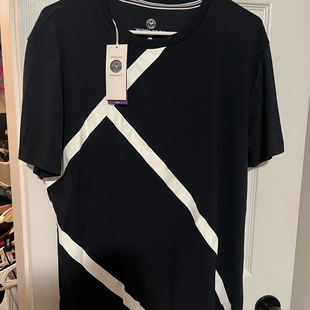Wimbledon Sport Navy and White T-Shirt NWT